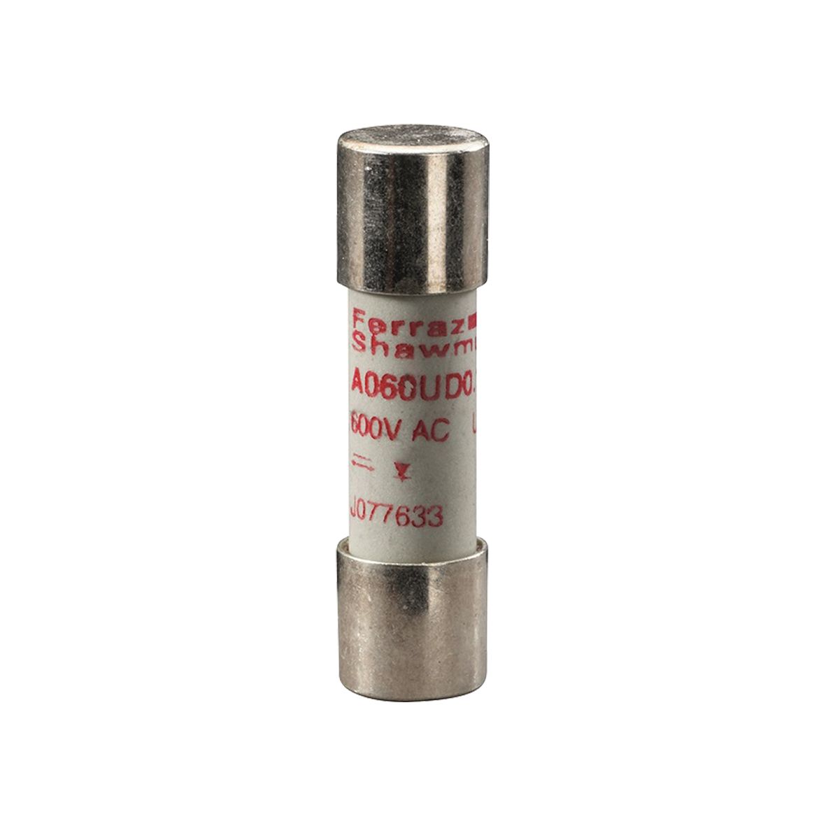 J077633 - Cylindrical fuse-link aR URB/URD/URL 600VAC 10x38, 0,125A, without indicator